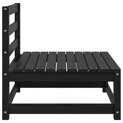Midtermodul Til Havesofa Massivt Fyrretræ Sort