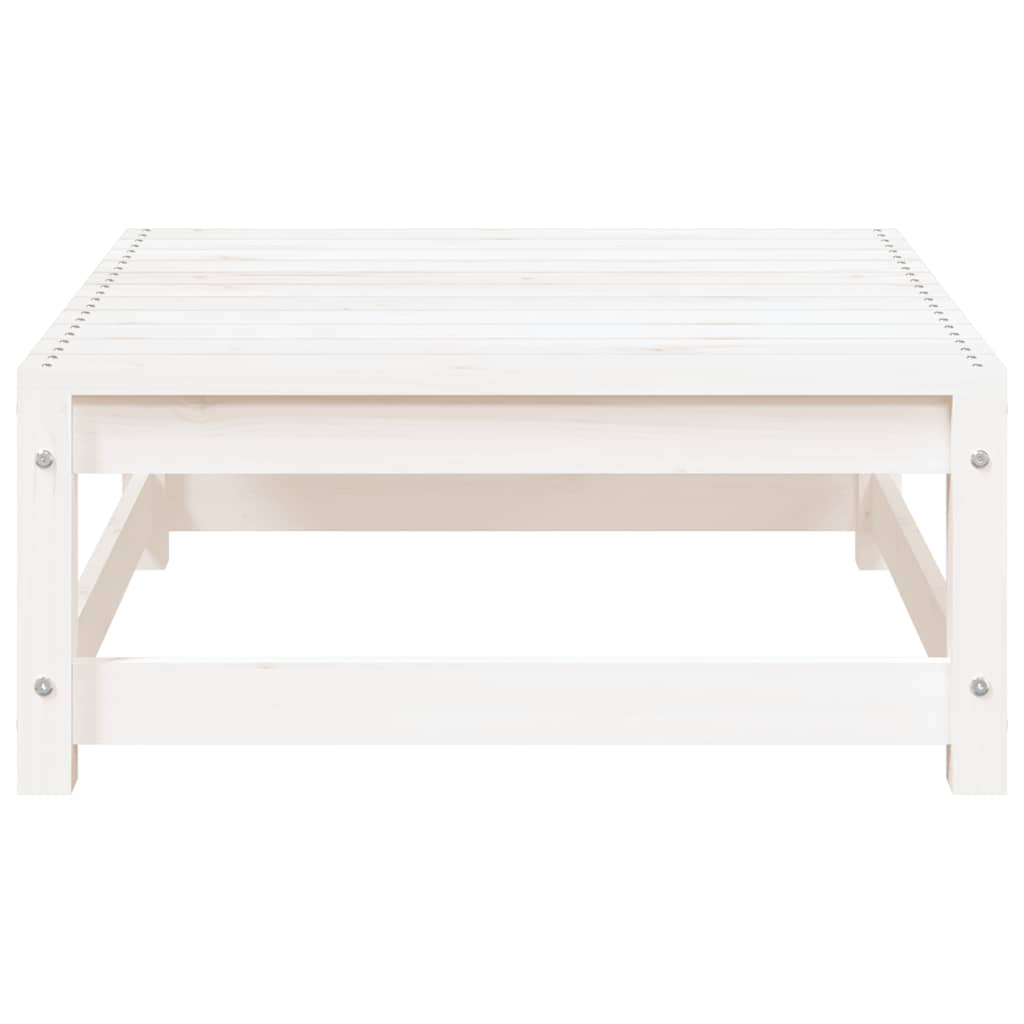 Haveskammel 70x70x30 Cm Massivt Fyrretræ Hvid