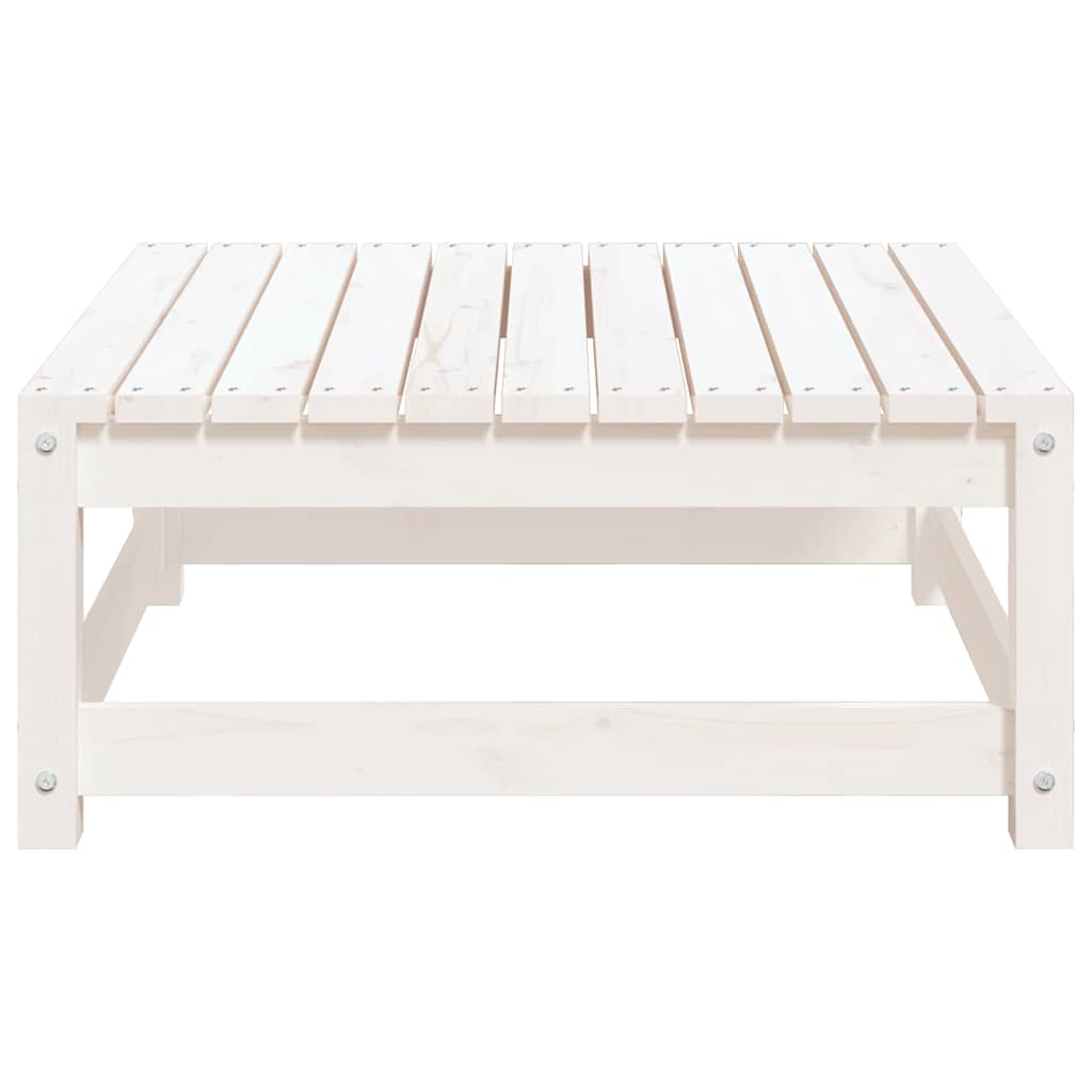 Haveskammel 70x70x30 Cm Massivt Fyrretræ Hvid