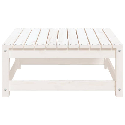 Haveskammel 70x70x30 Cm Massivt Fyrretræ Hvid
