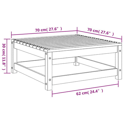 Haveskammel 70x70x30 Cm Massivt Fyrretræ Hvid