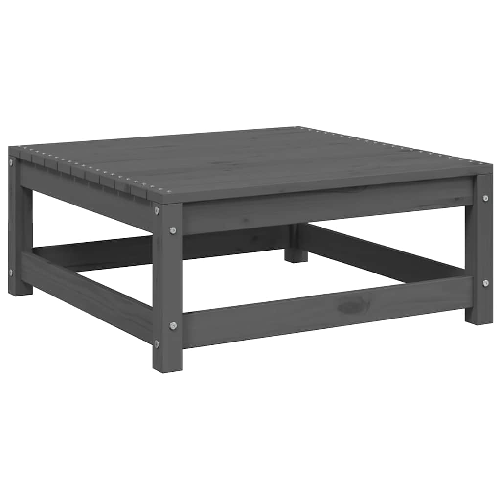 Haveskammel 70x70x30 Cm Massivt Fyrretræ Grå