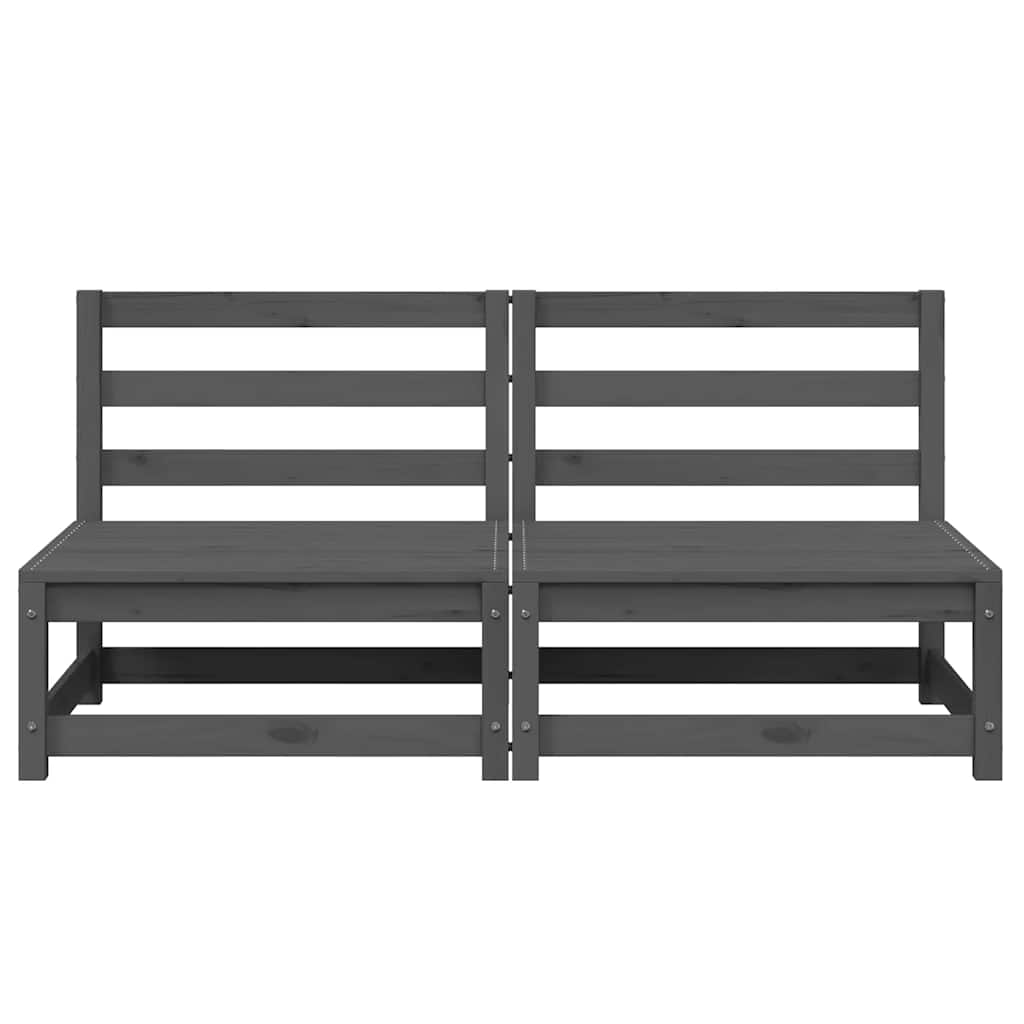 Midterdele Til Havesofa 2 Stk. Massivt Fyrretræ Grå