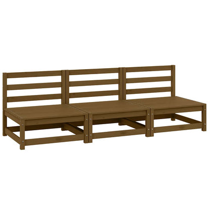 Midterdele Til Havesofa 3 Stk. Massivt Fyrretræ Gyldenbrun