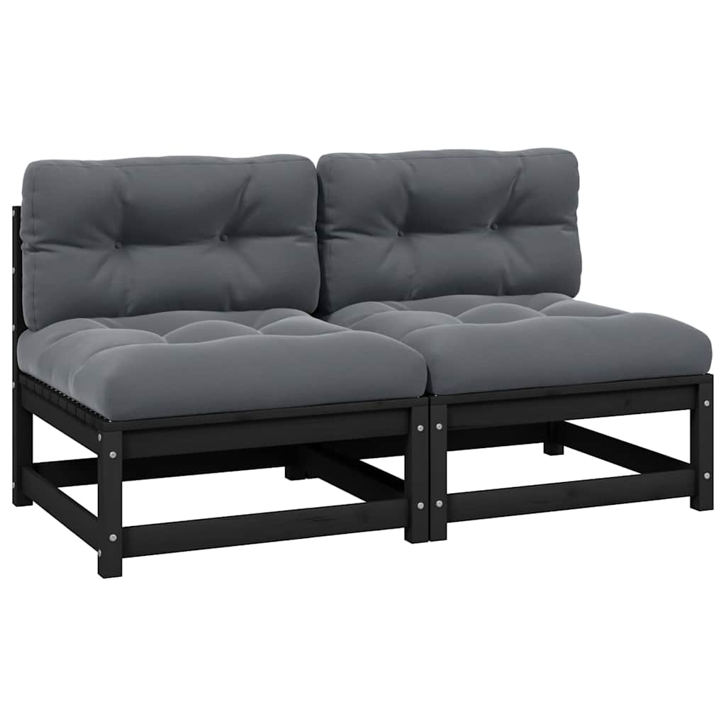 Midterdele Til Havesofa 2 Stk. Med Hynde Massivt Fyrretræ - Variant 805739