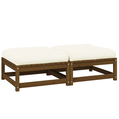 Fodskamler Til Haven 2 Stk. Med Hynder Massivt Fyrretræ Gyldenbrun