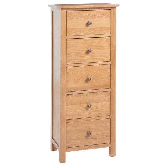 Kommode 45X32X110 Cm Massivt Egetræ