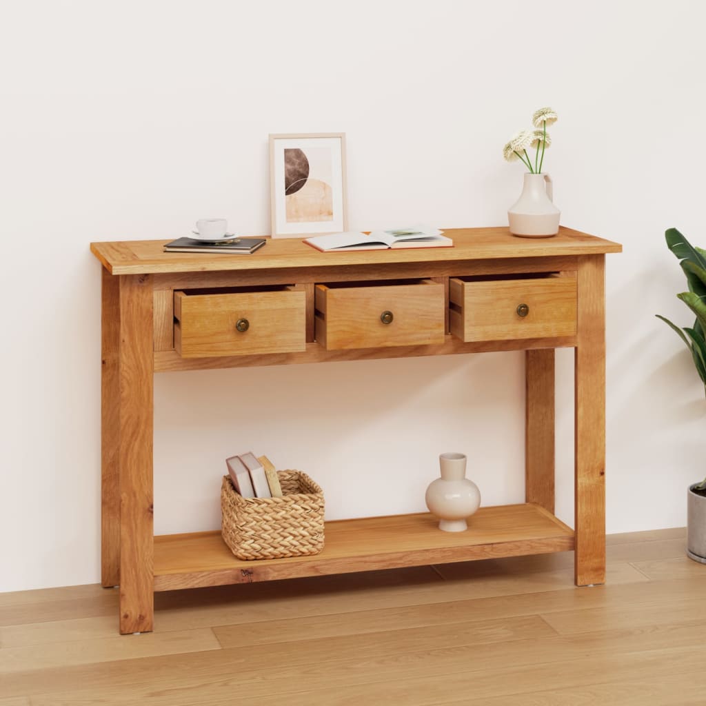 Konsolbord 110X35X75 Cm Massivt Egetræ