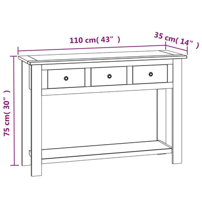 Konsolbord 110X35X75 Cm Massivt Egetræ