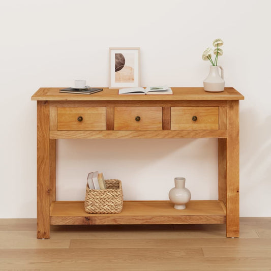 Konsolbord 110X35X75 Cm Massivt Egetræ