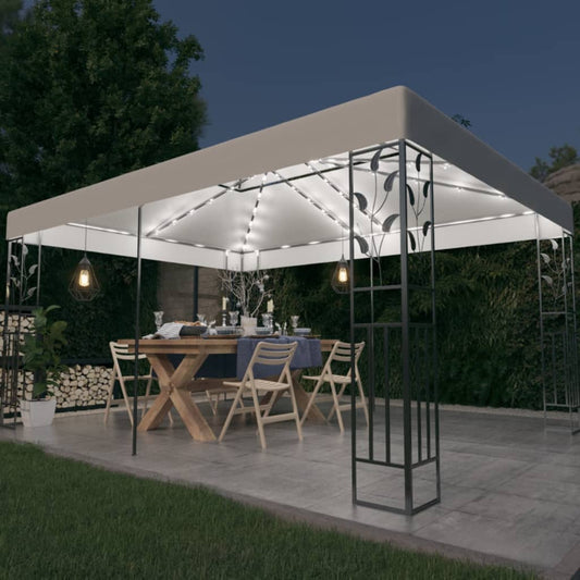Pavillon Med Dobbelt Tag Og Led-Lyskæder 3X4 M
