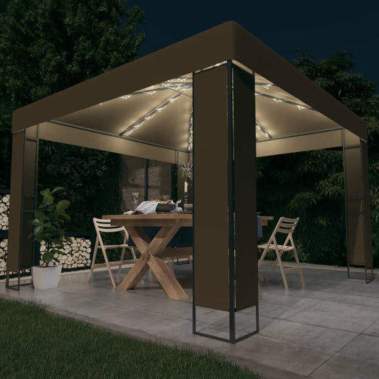 Pavillon Med Dobbelt Tag Og Led-Lyskæder 3X3X2,7 M