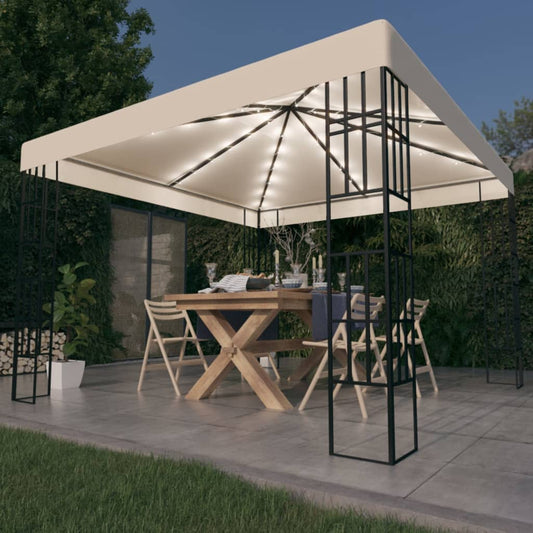 Pavillon Med Led-Lyskæder Farvet