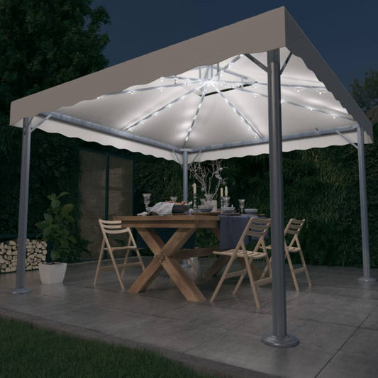 Pavillon Med Led-Lyskæder 300X300 Aluminium Farvet