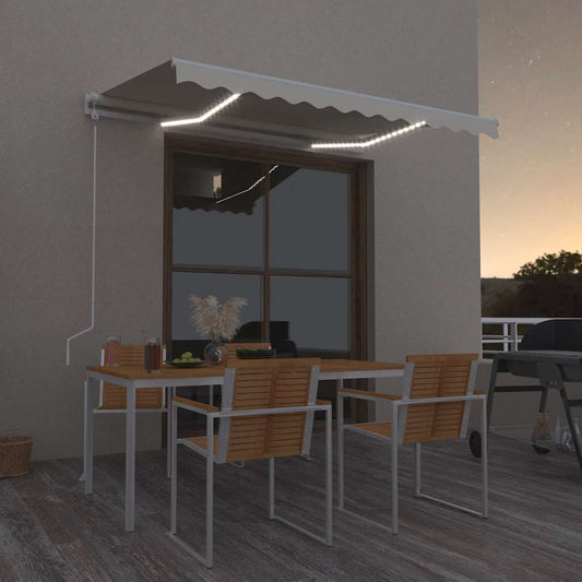 Markise M. Led + Vindsensor Automatisk Farvet