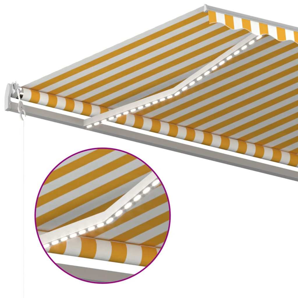 Markise Med LED + Vindsensor Automatisk
