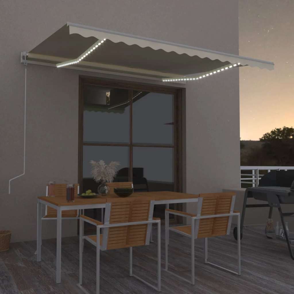 Markise Med LED + Vindsensor Automatisk
