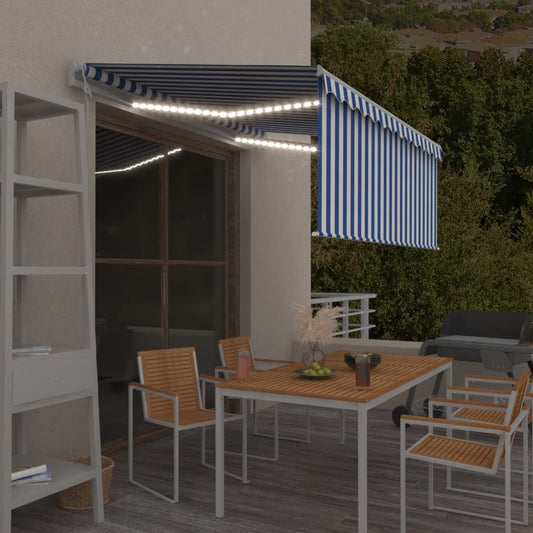 Markise M. Gardin+Led+Vindsensor 3X2,5 M Automatisk
