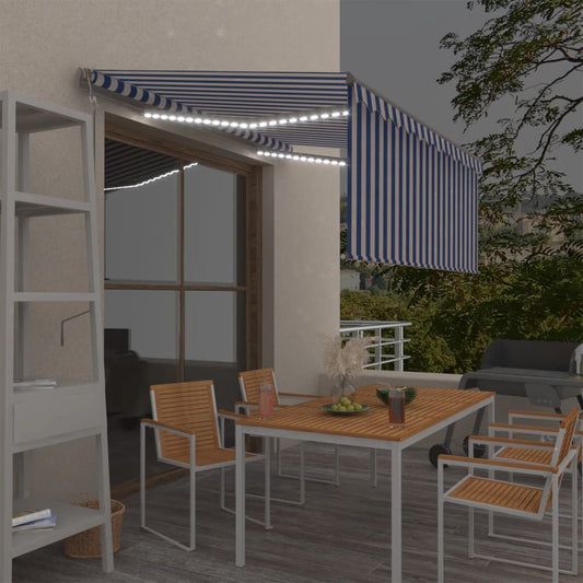 Markise M. Gardin+Led+Vindsensor 3X2,5 M Automatisk