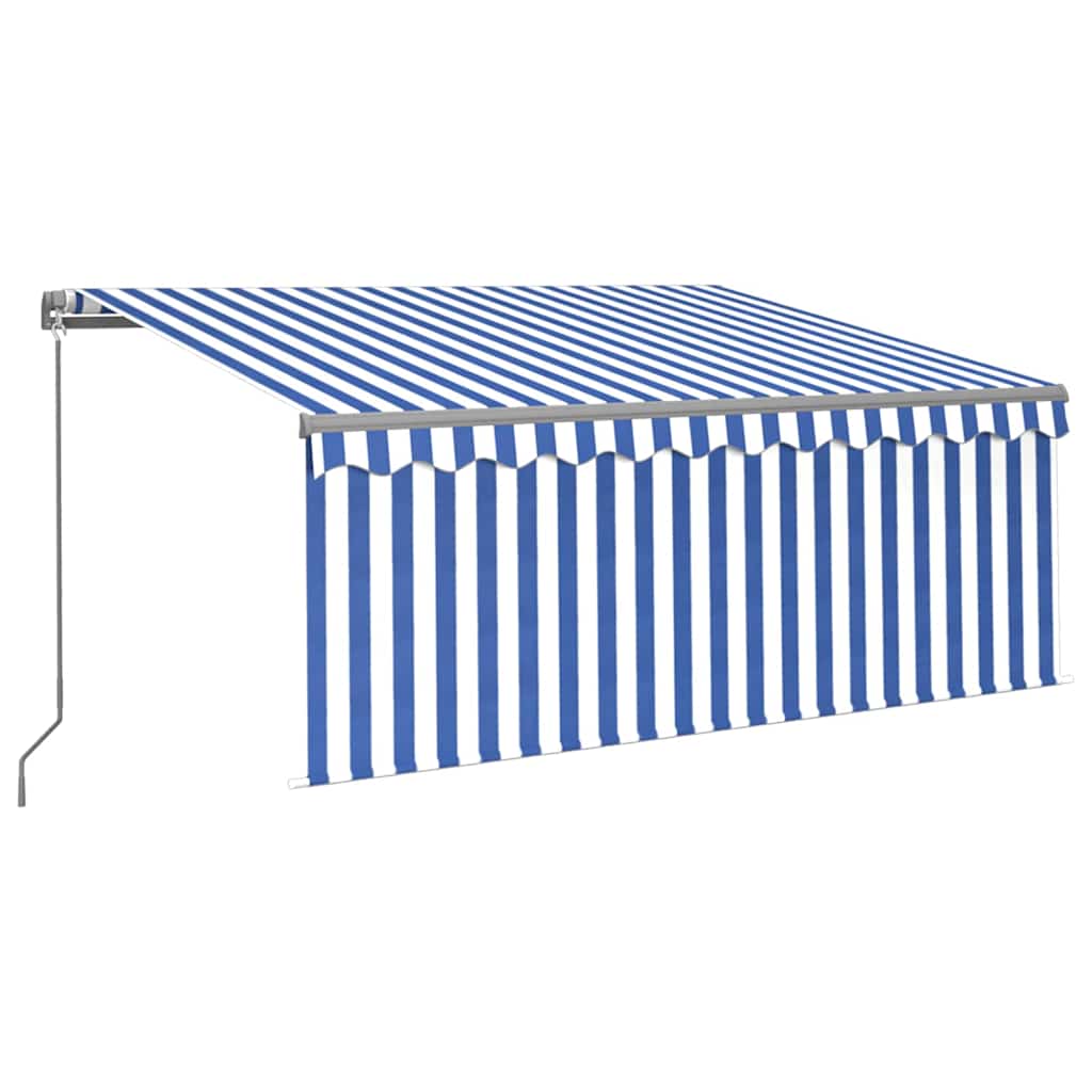 Manuel Markise Med Solcelle-LED Stribet - Billede 2