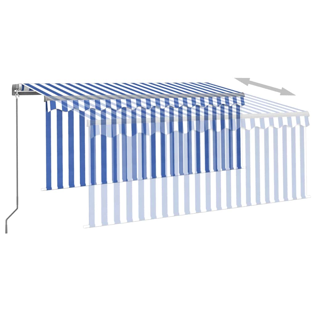 Manuel Markise Med Solcelle-LED Stribet - Billede 6