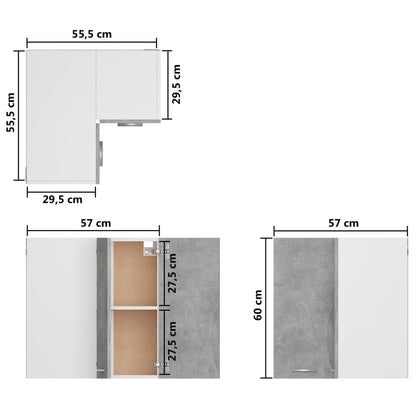Hængende Hjørneskab Lyon 57x57x60 Cm Konstrueret Træ - Billede 9