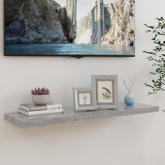 Svævehylde 90X23,5X3,8 Cm Mdf Betongrå