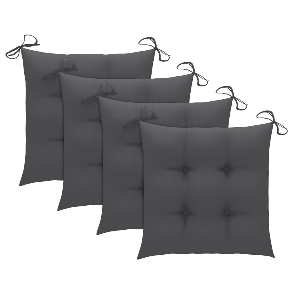 Foldbare Havestole Med Hynder Massivt Teaktræ - Billede 7