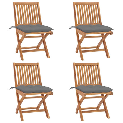 Klapstole Med Hynder Massivt Teaktræ - Variant 3072823