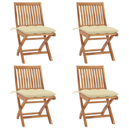 Klapstole Med Hynder Massivt Teaktræ - Variant 3072824