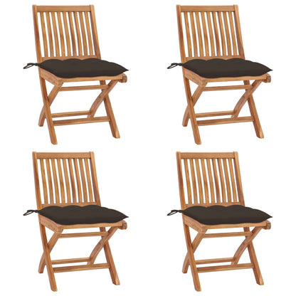 Klapstole Med Hynder Massivt Teaktræ - Variant 3072830
