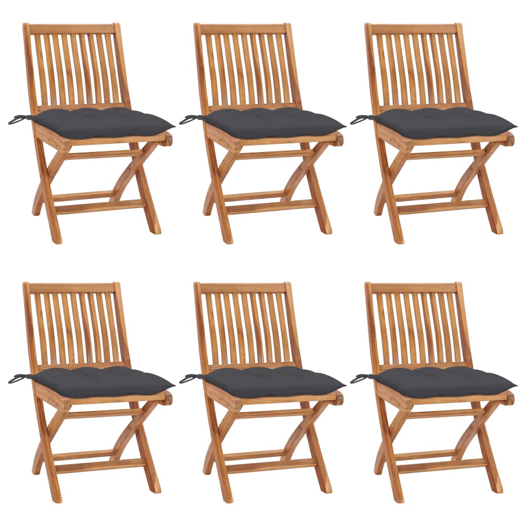 Klapstole Med Hynder Massivt Teaktræ - Variant 3072849