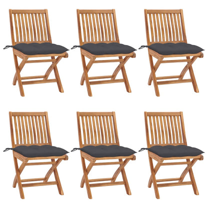 Klapstole Med Hynder Massivt Teaktræ - Variant 3072849