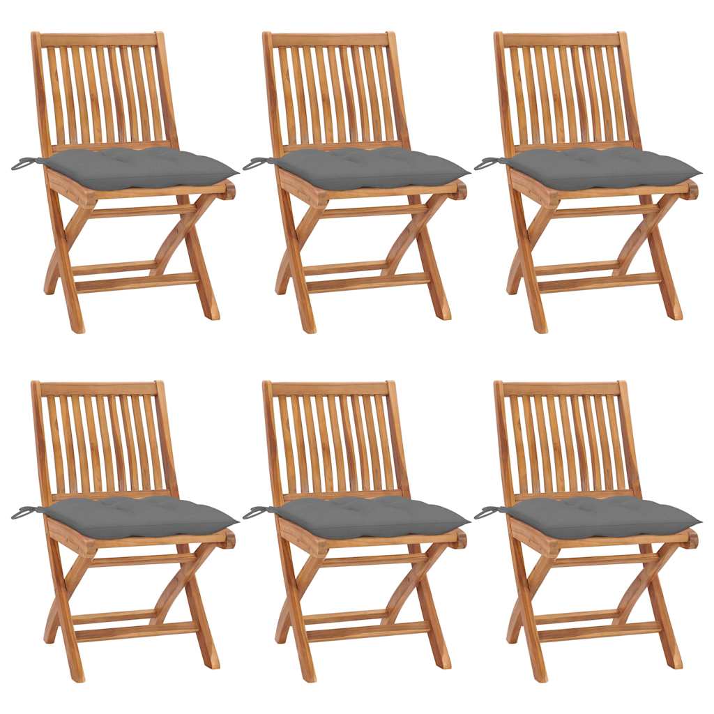 Klapstole Med Hynder Massivt Teaktræ - Variant 3072850