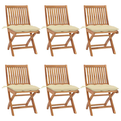 Klapstole Med Hynder Massivt Teaktræ - Variant 3072851