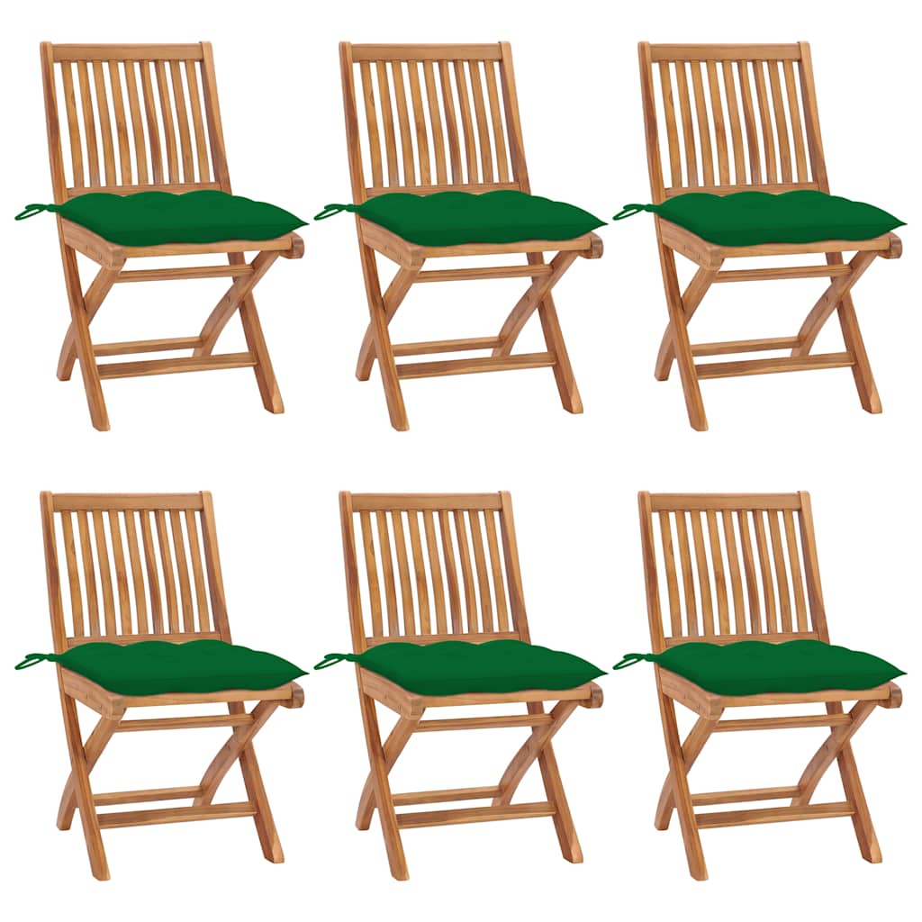 Klapstole Med Hynder Massivt Teaktræ - Variant 3072854