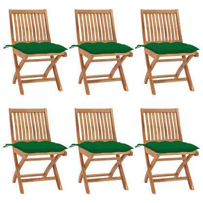 Klapstole Med Hynder Massivt Teaktræ - Variant 3072854