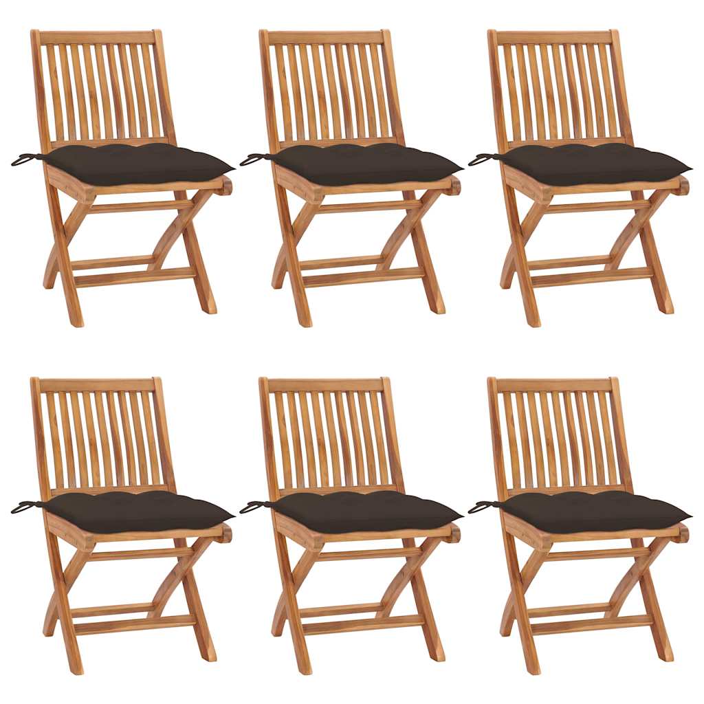 Klapstole Med Hynder Massivt Teaktræ - Variant 3072857