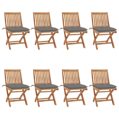 Klapstole Med Hynder Massivt Teaktræ - Variant 3072877