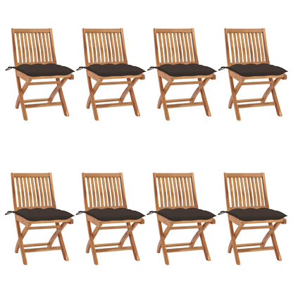 Klapstole Med Hynder Massivt Teaktræ - Variant 3072884