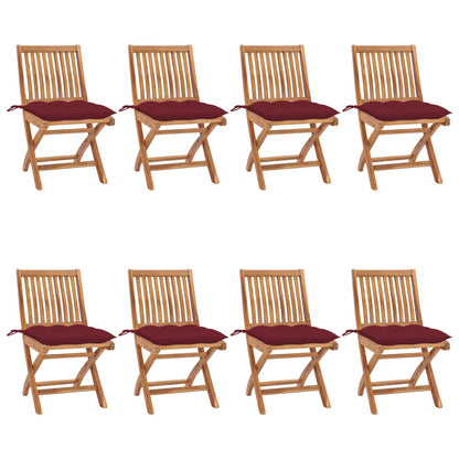 Klapstole Med Hynder Massivt Teaktræ - Variant 3072885