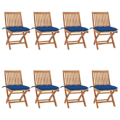 Klapstole Med Hynder Massivt Teaktræ - Variant 3072886