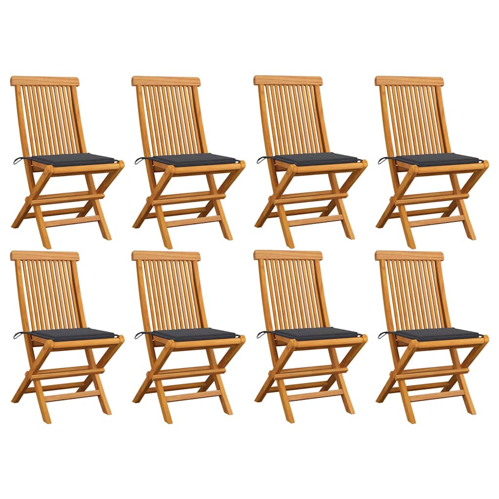 Havestole Med Hynder Massivt Teaktræ - Variant 3072917