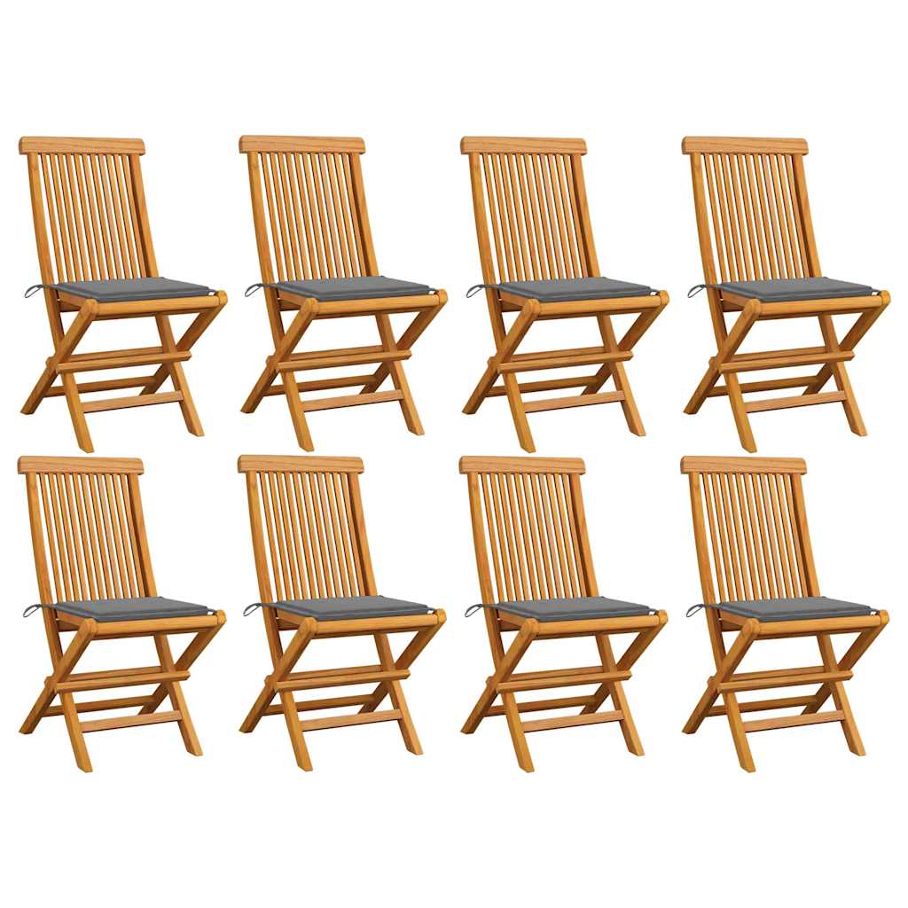 Havestole Med Hynder Massivt Teaktræ - Variant 3072918