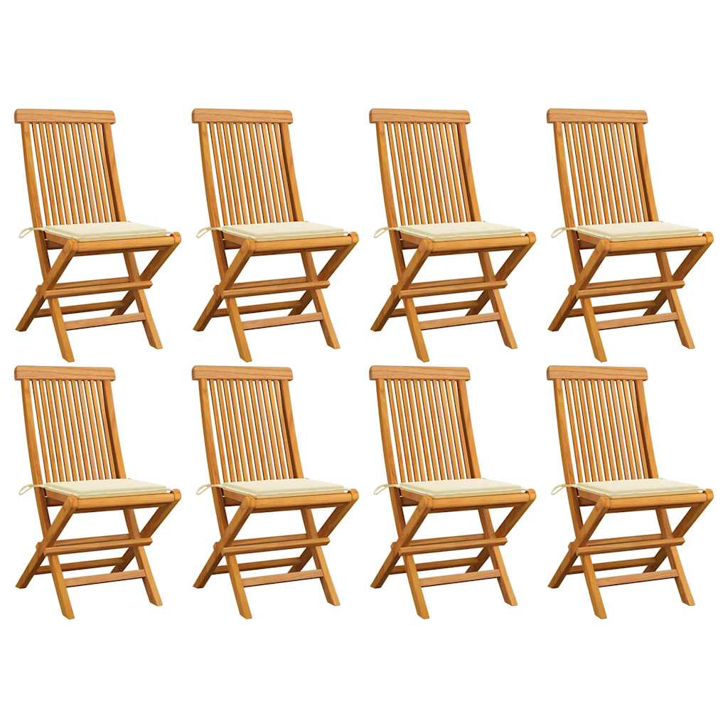 Havestole Med Hynder Massivt Teaktræ - Variant 3072919
