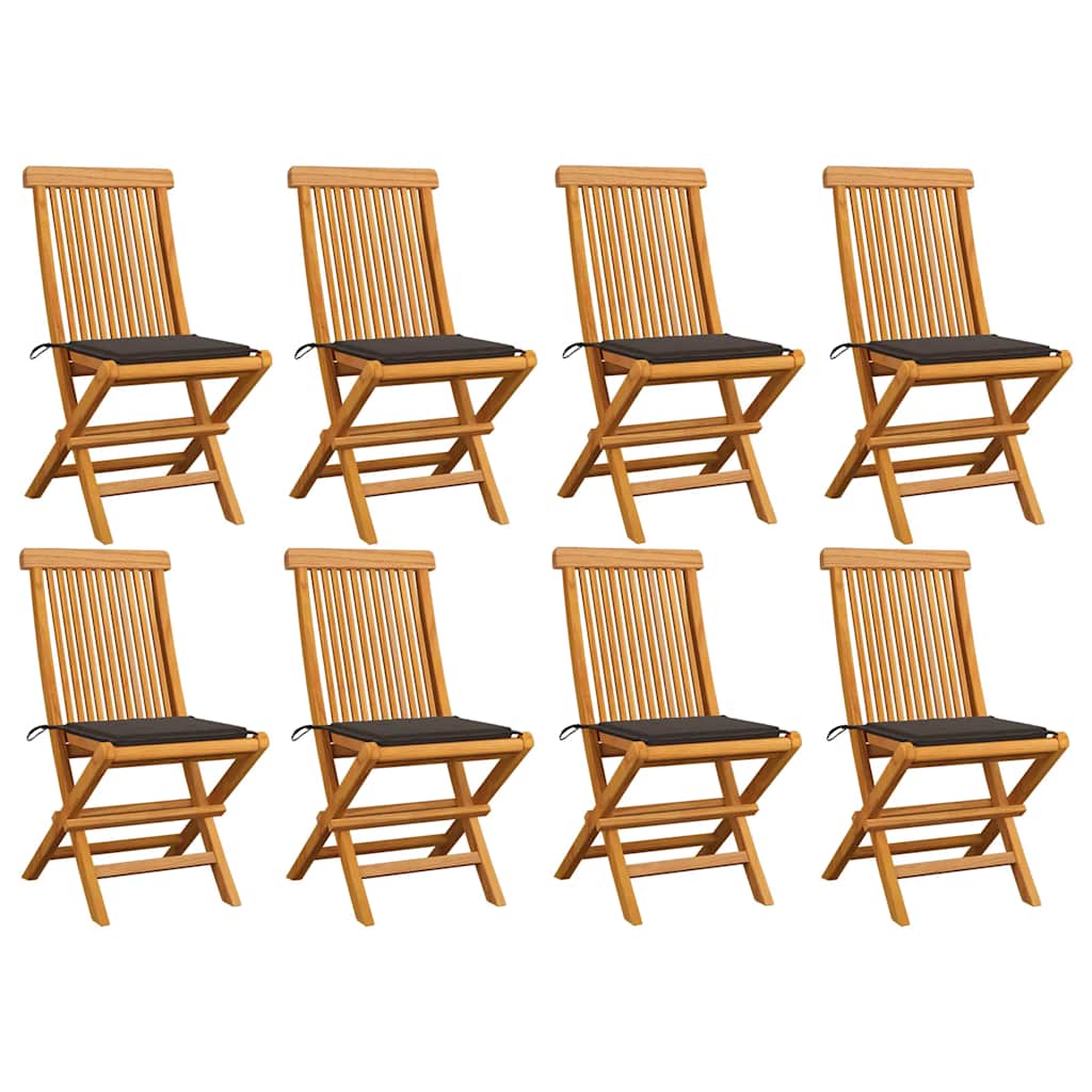Havestole Med Hynder Massivt Teaktræ - Variant 3072925