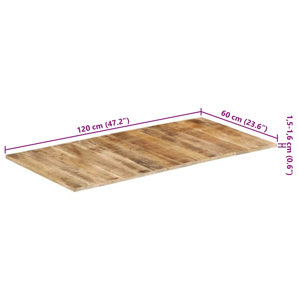 Bordplade 120x60x(1,5-1,6) Cm Ru Mangotræ - Billede 7