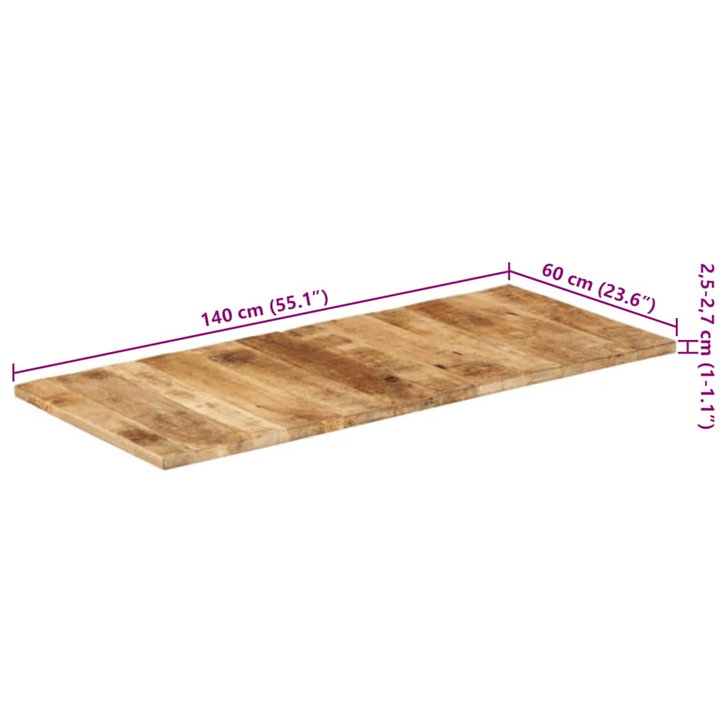 Bordplade 140x60x(2,5-2,7) Cm Ru Mangotræ - Billede 7