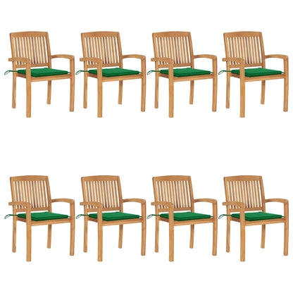Havestole 2 Stk. Med Farvede Hynder Massivt Teaktræ