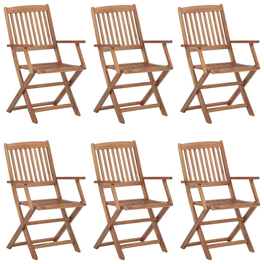 Foldbare Havestole 6 Stk. Massivt Akacietræ